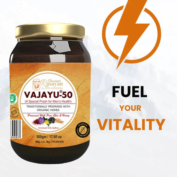 Vajayu 50 Prash + 100% Pure Himalayan Shilajit Resin Combo | Boost Testosterone, Improve Strength & Stamina | Remove Performance Anxiety