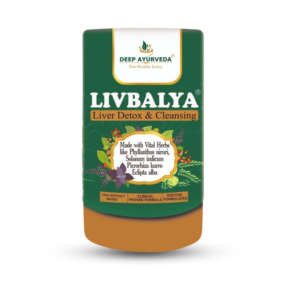 LivBalya®Liver Detox Formula | Liver Detox & Cleanse, Fatty Liver, High Cholesterol & Alcoholic Liver- Vegan Capsule - Deep Ayurveda India