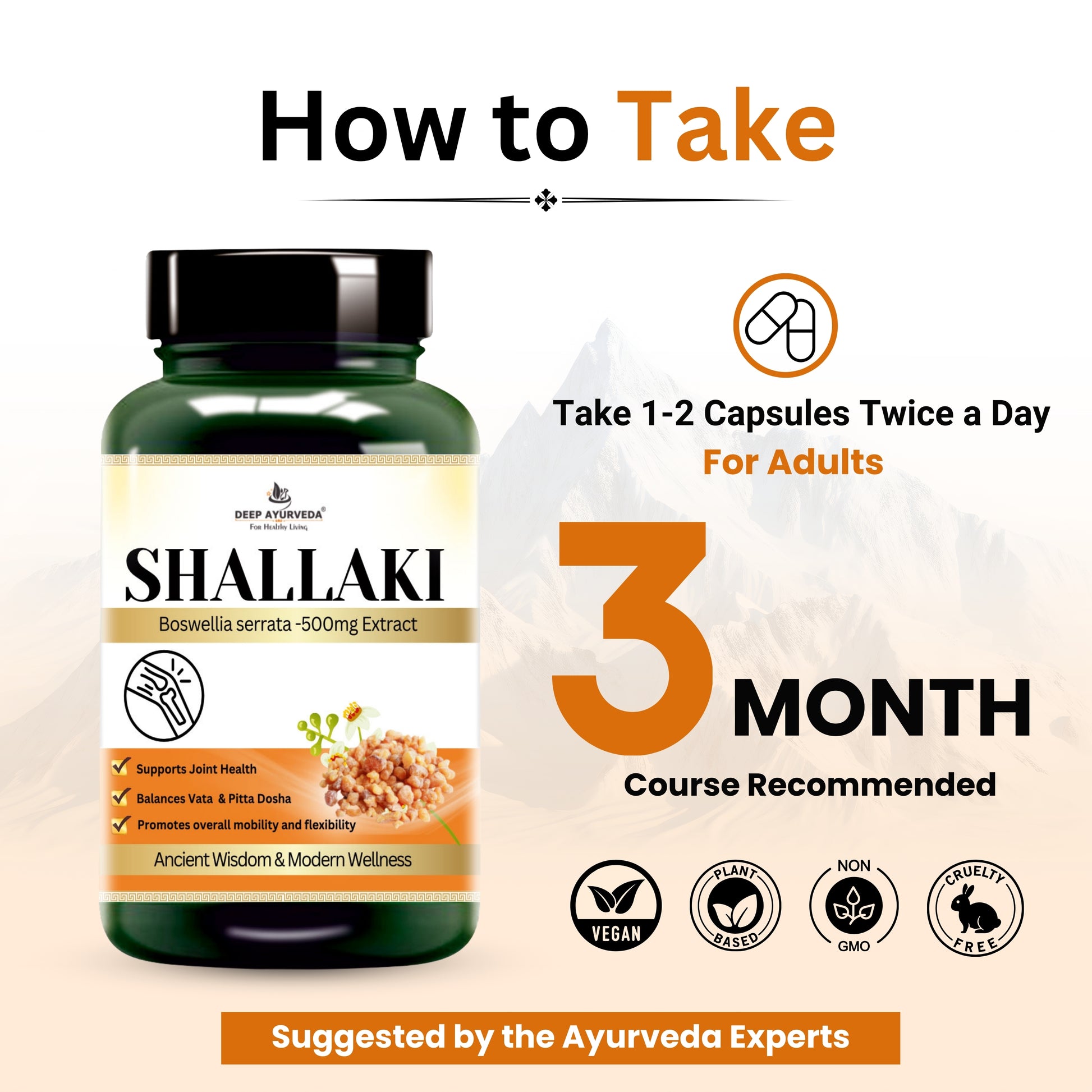 Shallaki ( Boswellia serrata ) Extract Vegan Capsule | Bone Health, Joint pain, Stiffness, and Inflammation - Deep Ayurveda India