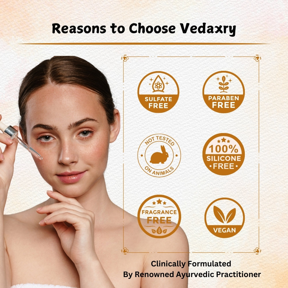 Vedaxry 3 in One Hair Serum Infused with Silver Water for hair fall, dandruff, and dullness | 30ml Pack - Deep Ayurveda India