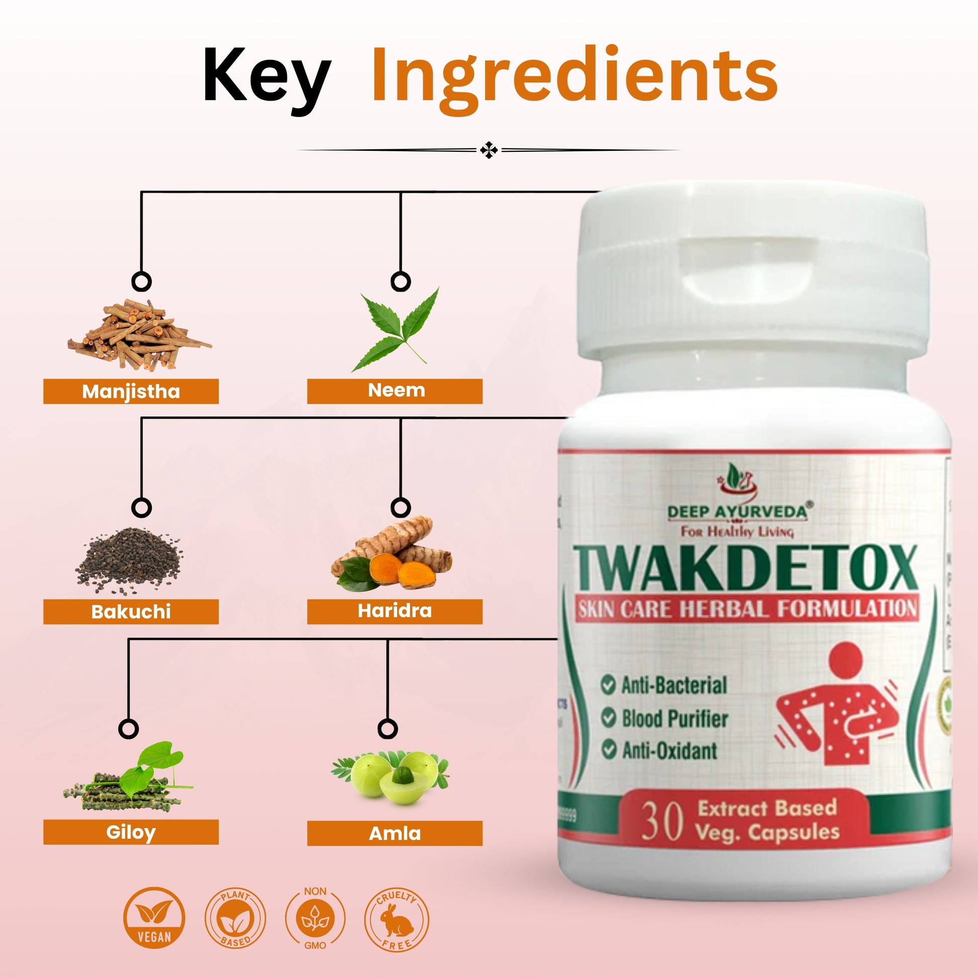 Twakdetox| Vegan Capsule - Deep Ayurveda India