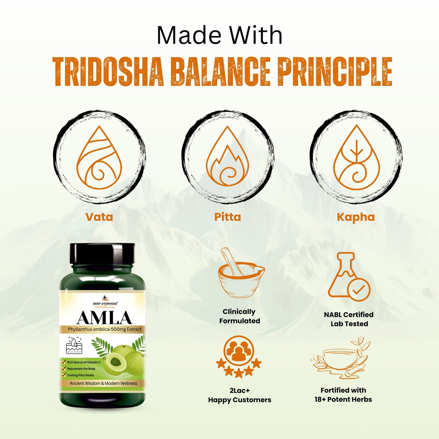 Amla (Emblica officinalis) Vegan Capsule made with 10:1 extract |  Rich vitamin C & Supports Immune Function - Deep Ayurveda India