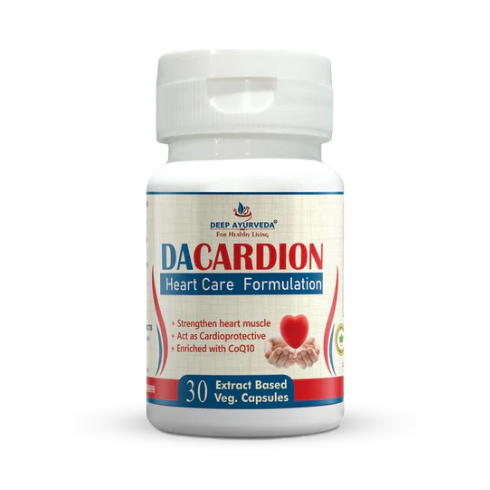 Da-Cardion for Heart Health | Extract Based Vegan Capsule - Deep Ayurveda India