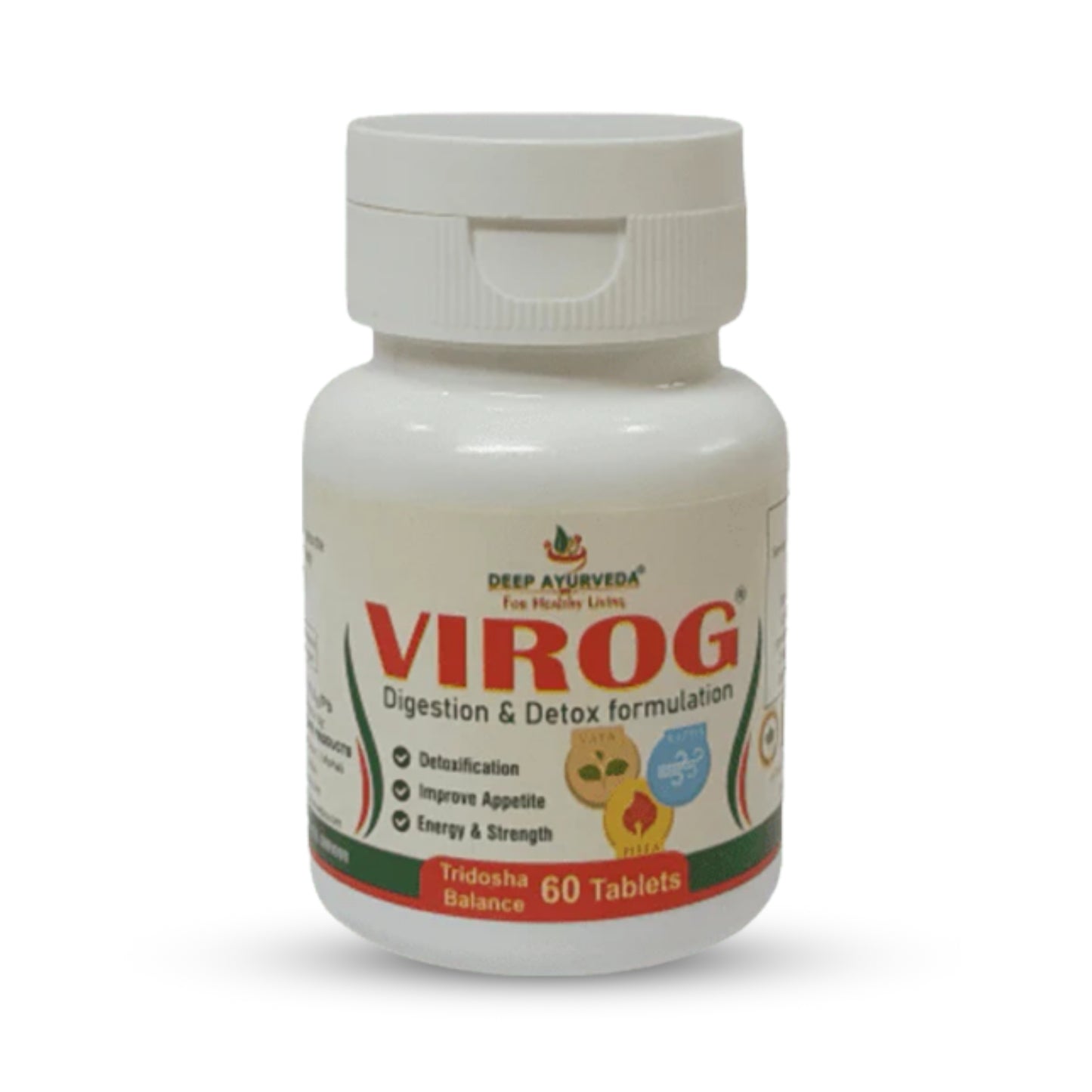 Virog Tridosha Balance Tablet | For Digestion Care and Detoxification - Deep Ayurveda India