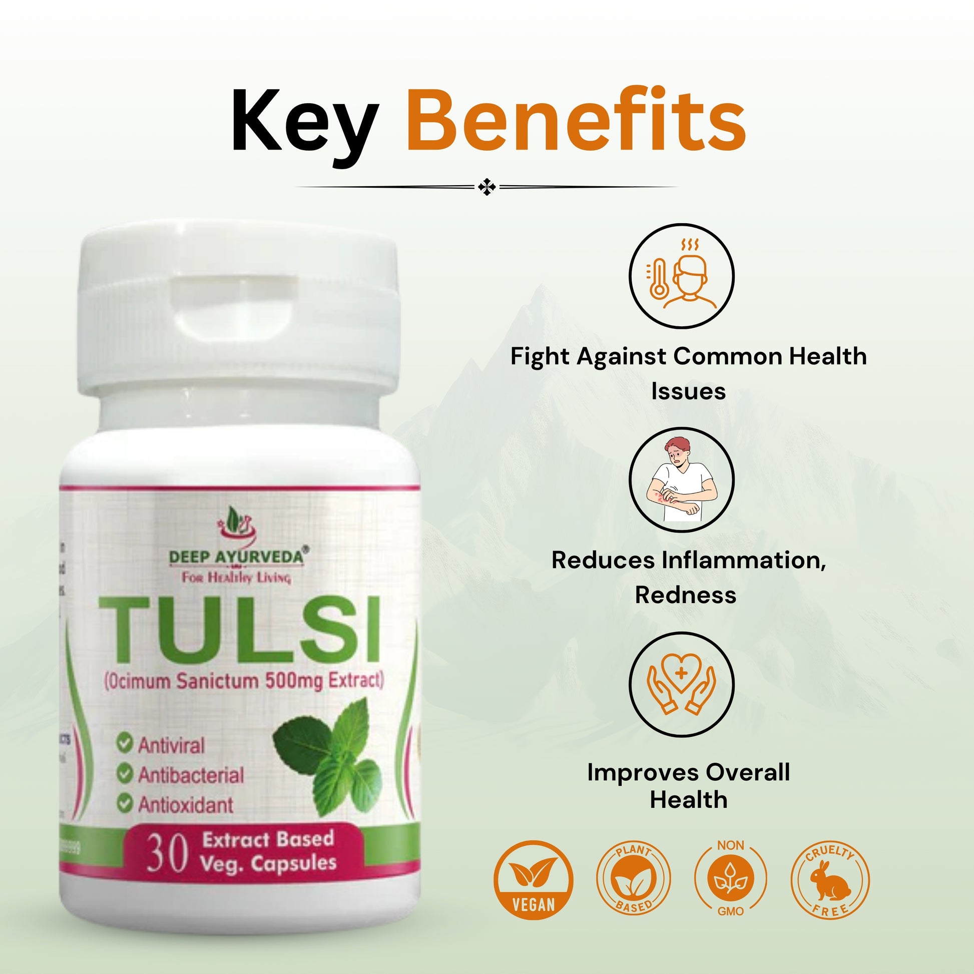 Tulsi  | Vegan Capsule - Deep Ayurveda India