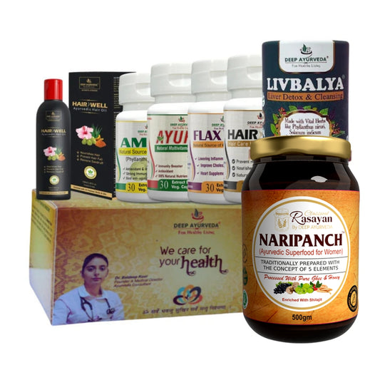 Female Hair Loss Ayurvedic Management 30 Days Pack - Deep Ayurveda India