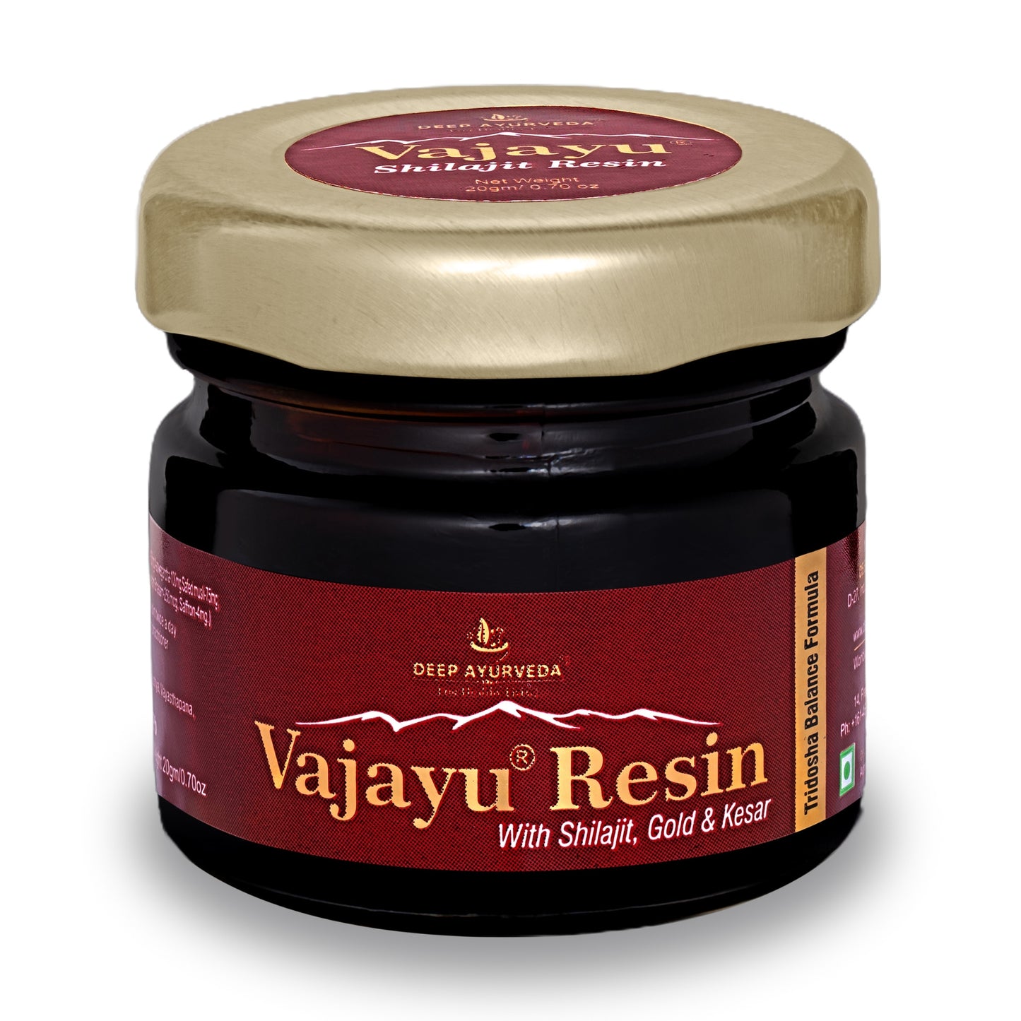 Vajayu® Shilajit Gold Resin+  With Gold & Kesar for Double Strength for Men's Vitality, Stamina & Energy-20gm Pack