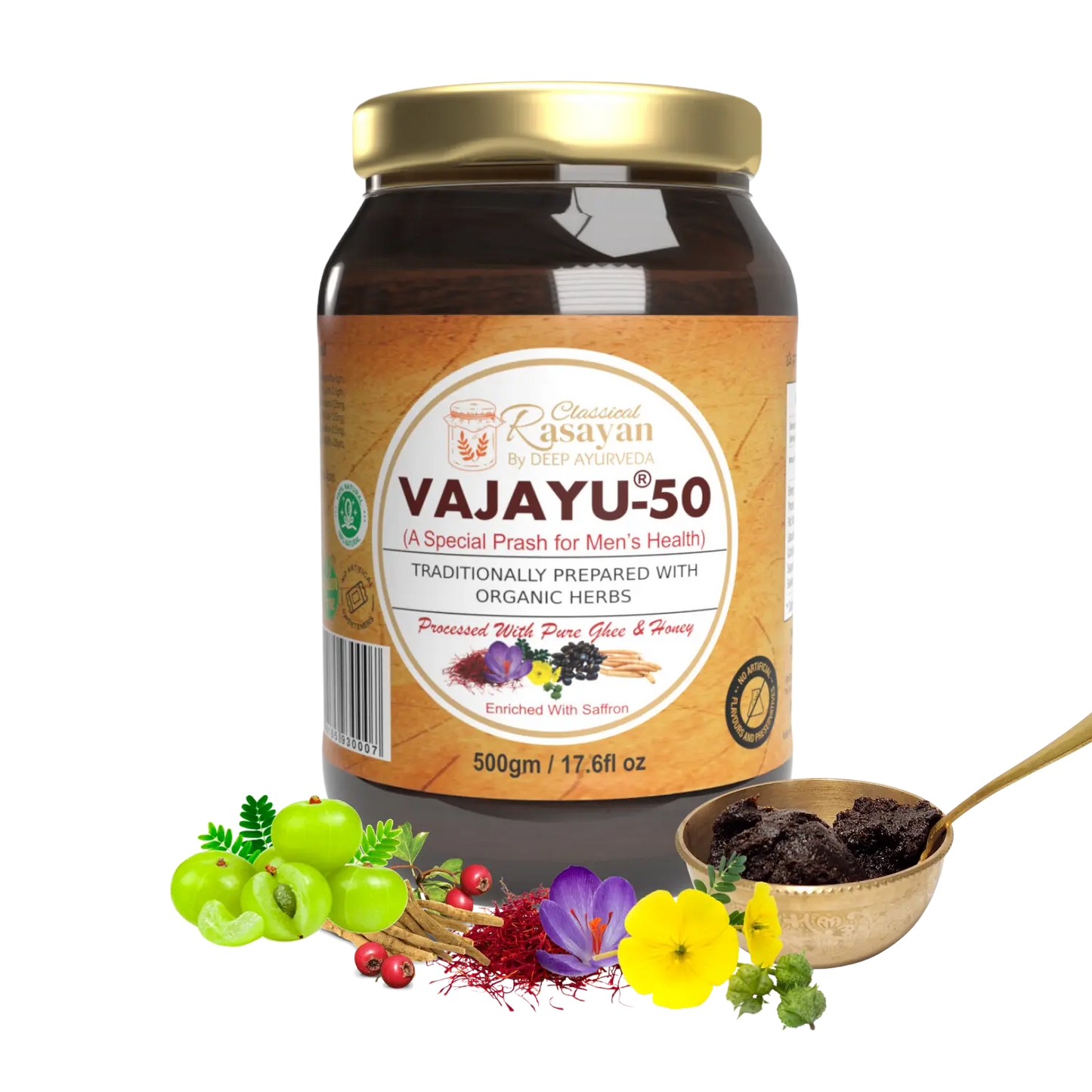 Vajayu® 50 Ayurvedic Superfood for Men’s Health | Boost Strength, Energy, & Stamina |  Remove Performance Anxiety