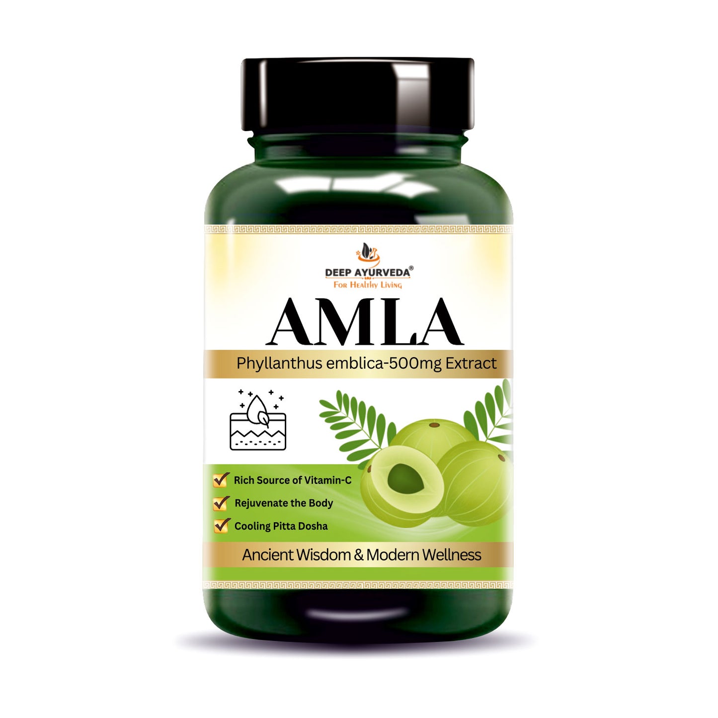 Amla (Emblica officinalis) Vegan Capsule made with 10:1 extract |  Rich vitamin C & Supports Immune Function