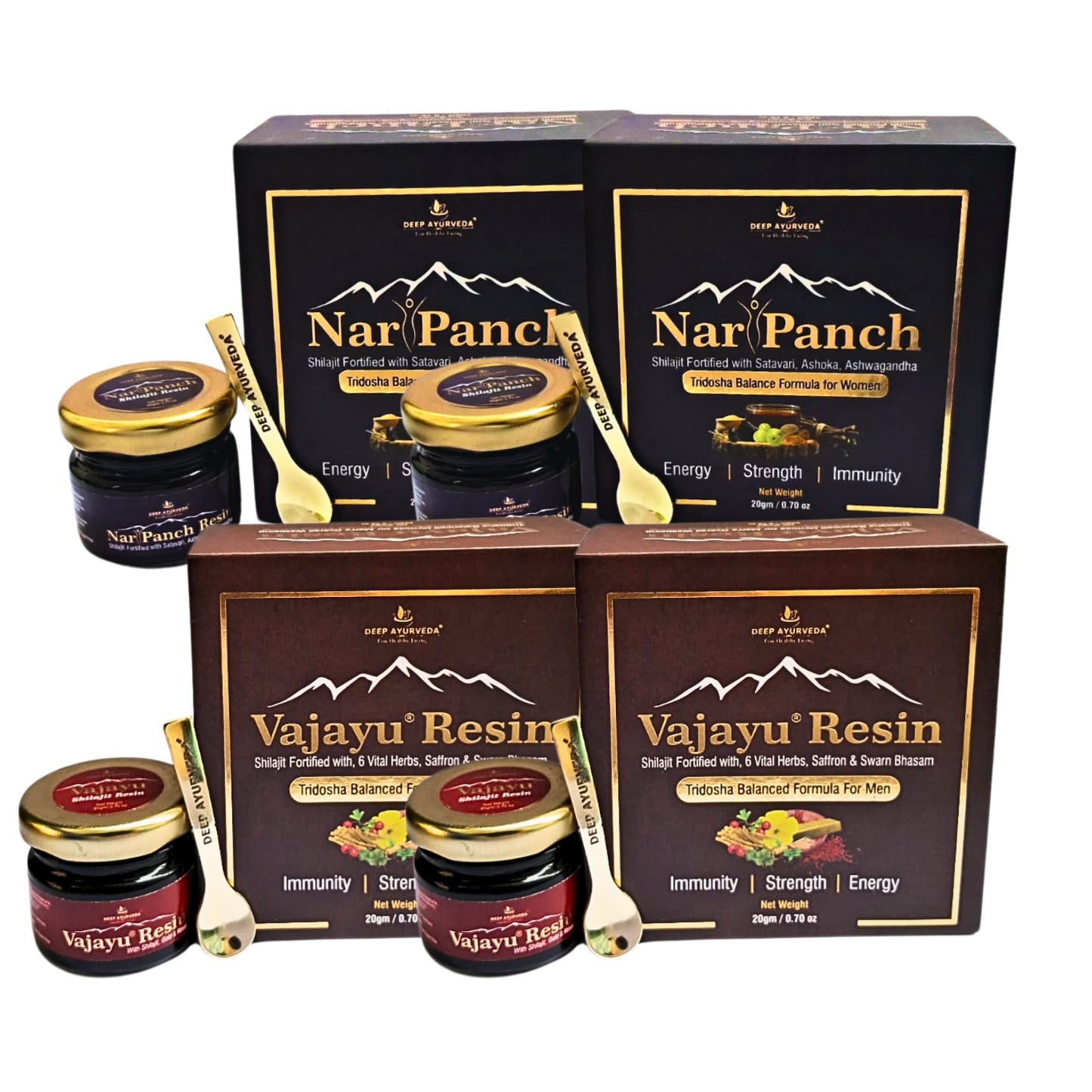 Vajayu Shilajit Gold for Men & NariPanch Shilajit Resin for Women Combo Pack