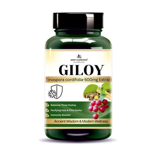 Giloy (Tinospora cordifolia) Vegan Capsule 500mg 10:1 Extract Based | Enhance immunity, Aid digestion & Antioxidant