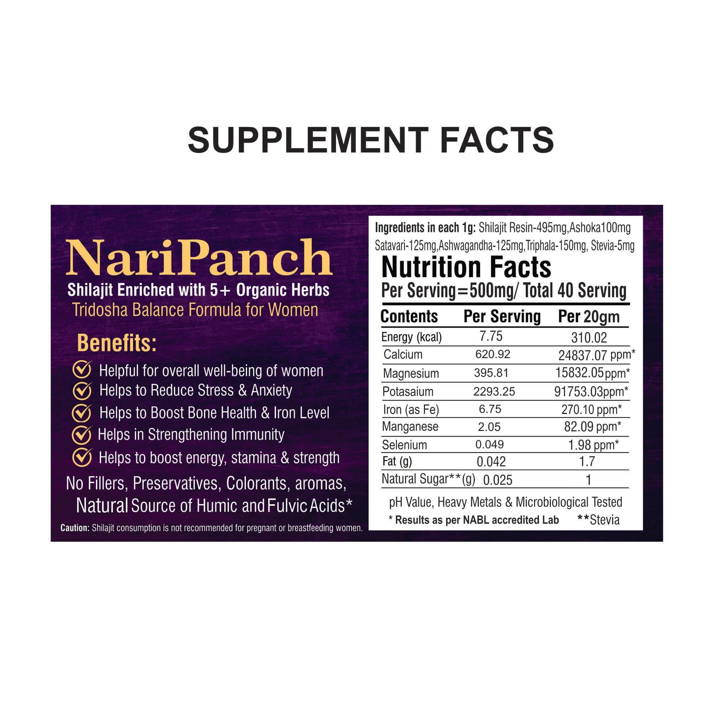 Naripanch Shilajit for Female