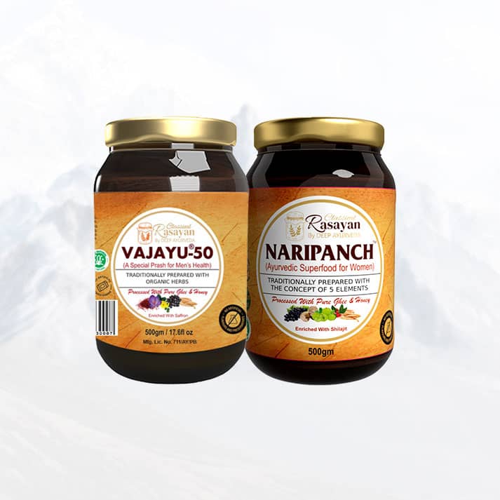 Vajayu® Prash+ NariPanch® Combo Pack: Restore and Rejuvenate Your Energy, Stamina, and Vitality for Improved Wellbeing