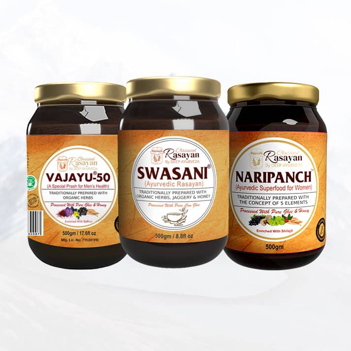 Ayurvedic Superfoods Family Pack, Include Vajayu, Naripanch & Swasani-500gm Each