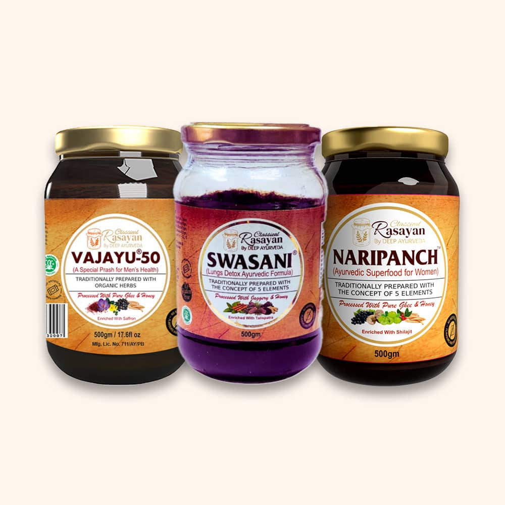 Ayurvedic Superfoods Family Pack, Include Vajayu, Naripanch & Swasani-500gm Each