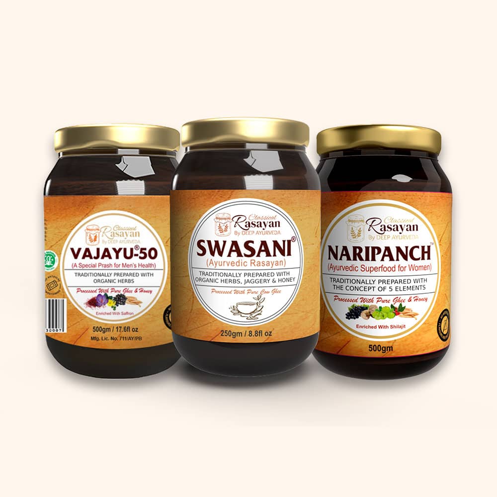 Ayurvedic Superfoods Family Pack, Include Vajayu, Naripanch & Swasani-500gm Each