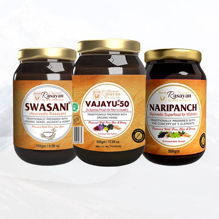 Ayurvedic Superfoods Family Pack, Include Vajayu, Naripanch & Swasani-500gm Each